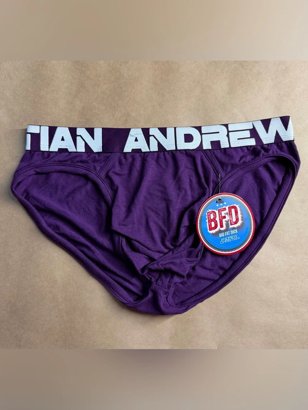 Andrew Christian BFD Plum Brief Men's Underwear Size SMALL New with Defect